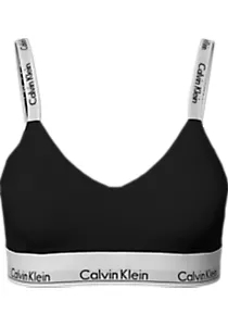 Calvin Klein dames Modern Cotton lightly lined bralette, bralette, zwart