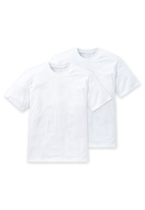 SCHIESSER American T-shirt (2-pack), heren shirt korte mouw wit
