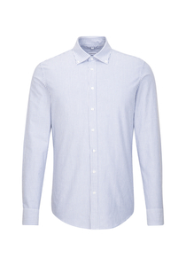 Seidensticker shaped fit overhemd, Oxford, blauw gestreept