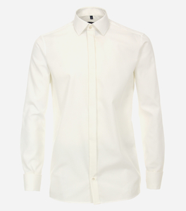 CASA MODA comfort fit overhemd (verborgen knopen), popeline, beige
