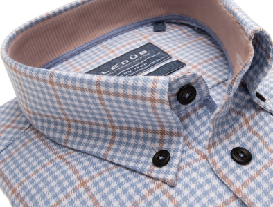 Ledub modern fit overhemd, mouwlengte 72 cm, middenbruin