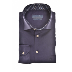 Ledub modern fit overhemd, mouwlengte 72 cm, popeline, donkerblauw