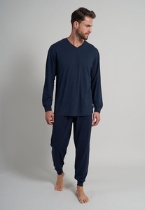 Ceceba heren pyjama V-hals, donkerblauw mini dessin