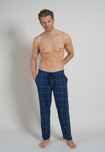 Ceceba heren pyjama- of loungebroek, donkerblauw geruit