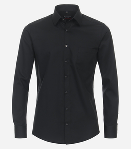 Redmond modern fit overhemd, popeline, zwart