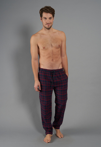 TOM TAILOR heren pyjama- of loungebroek, donkerrood geruit
