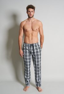 TOM TAILOR heren pyjama- of loungebroek, middengroen geruit