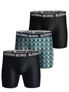 Bjorn Borg Performance boxers, microfiber heren boxers lange pijpen (3-pack), multicolor