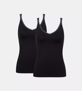 Sloggi Women GO Shirt 01 (2-pack), dames singlet, zwart