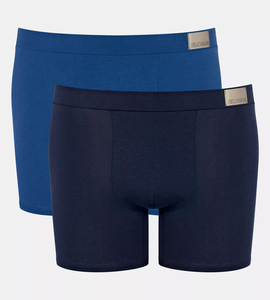 Sloggi Men GO Natural Short, heren boxershort korte pijp (2-pack), kobalt- en donkerblauw
