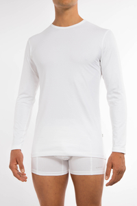 Claesen's Basics T-shirt (1-pack), heren T-shirt lange mouw, wit