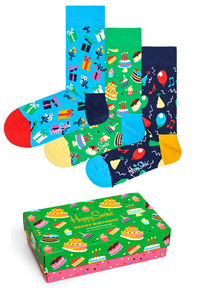 Happy Socks Happy Birthday Socks Gift Set (3-pack), unisex sokken in cadeauverpakking