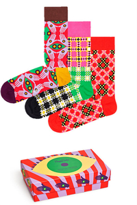 Happy Socks Abstract Print Socks Gift Set (3-pack), unisex sokken in cadeauverpakking