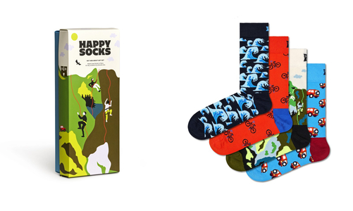 Happy Socks Out And About Socks Gift Set (4-pack), unisex sokken in cadeauverpakking