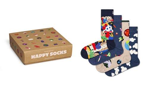 Happy Socks Wild And Free Socks Gift Set (4-pack), unisex sokken in cadeauverpakking