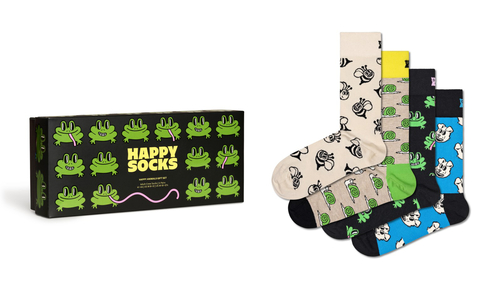 Happy Socks Happy Animals Socks Gift Set (4-pack), unisex sokken in cadeauverpakking