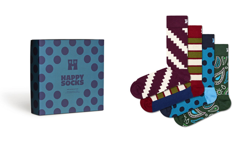 Happy Socks New Vintage Socks Gift Set (4-pack), unisex sokken in cadeauverpakking