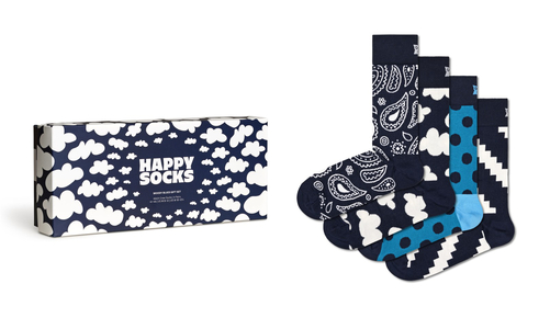 Happy Socks Moody Blues Socks Gift Set (4-pack), unisex sokken in cadeauverpakking