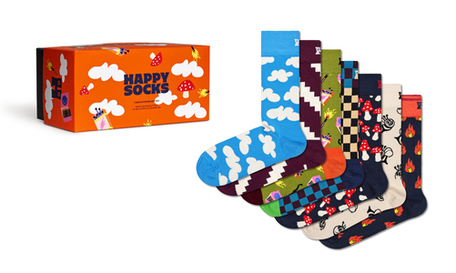 Happy Socks A Wild Week Socks Gift Set (7-pack), unisex sokken in cadeauverpakking