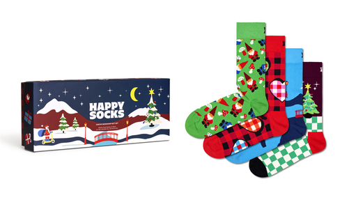Happy Socks Santa's Workshop Socks Gift Set (4-pack), unisex sokken in cadeauverpakking