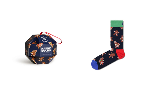 Happy Socks Gingerbread Cookies Socks Gift Box (1-pack), unisex sokken in cadeauverpakking