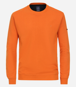 Redmond heren sweatshirt sweatstof, O-hals, oranje (middeldik)