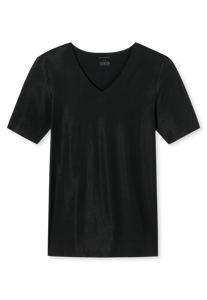 SCHIESSER Laser Cut T-shirt (1-pack), heren shirt korte mouwen zwart