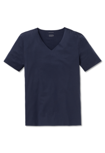 SCHIESSER Laser Cut T-shirt (1-pack), heren shirt korte mouwen blauw