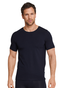 SCHIESSER Long Life Soft T-shirt (1-pack), heren shirt korte mouwen blauwzwart