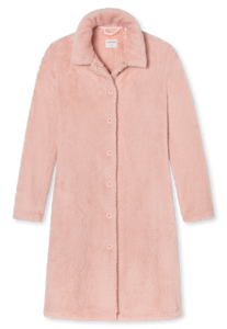 SCHIESSER Essentials badjas, dames teddyfleece kamerjas roze