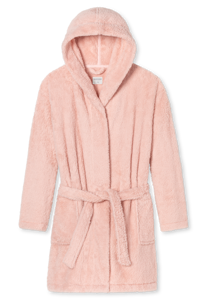 SCHIESSER Essentials badjas, dames kamerjas teddy fleece comfort fit roze