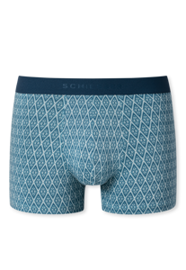 SCHIESSER 95/5 boxer (1-pack), heren short organic cotton geweven elastische tailleband gedessineerd blauw-grijs