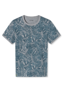 SCHIESSER Mix+Relax T-shirt, heren shirt korte mouw organic cotton leaves grijs-melange