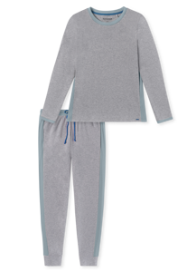 SCHIESSER Casual Nightwear pyjamaset, dames pyjama lang melange biokatoen
