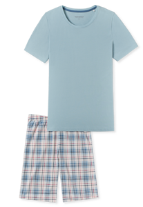 SCHIESSER Comfort Essentials pyjamaset, dames pyjama short bluebird