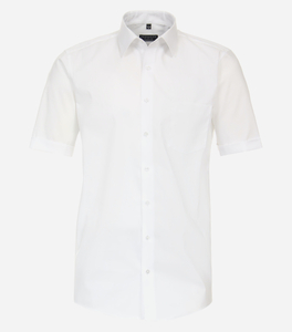 Redmond comfort fit overhemd, korte mouw, popeline, wit