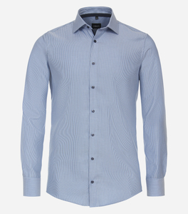 VENTI modern fit overhemd, dobby, blauw