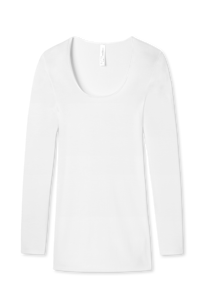 SCHIESSER Luxury T-shirt (1-pack), dames shirt lange mouwen wit