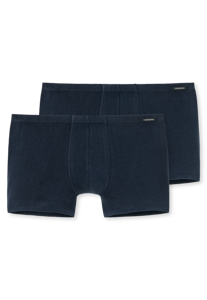 SCHIESSER Cotton Essentials boxer (2-pack), heren short donkerblauw