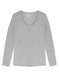 Claesen's dames Basics T-shirt (1-pack), T-shirt lange mouw, grijs