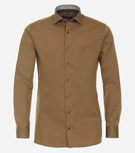 CASA MODA modern fit overhemd, popeline, bruin