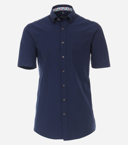 CASA MODA Sport comfort fit overhemd, korte mouw, chambray, blauw