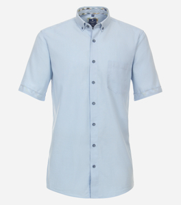 Redmond comfort fit overhemd, korte mouw, popeline, blauw