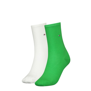 Tommy Hilfiger Sock Casual (2-pack), dames sokken, groen, wit