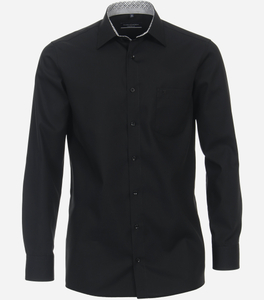 CASA MODA comfort fit overhemd, popeline, zwart