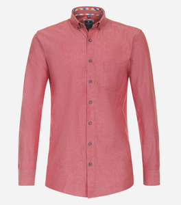 Redmond comfort fit overhemd, popeline, rood