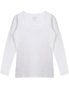 Claesen's dames Basics T-shirt (1-pack), T-shirt lange mouw, wit