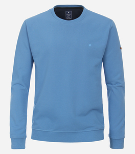 Redmond heren sweatshirt katoenmengsel, O-hals, blauw (middeldik)