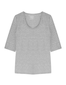 Claesen's dames Basics T-shirt (1-pack), 3/4 mouw O-hals T-shirt, grijs
