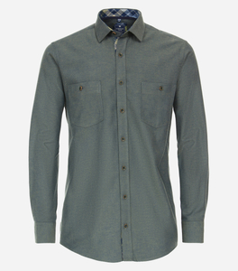 Redmond comfort fit overhemd, popeline, groen